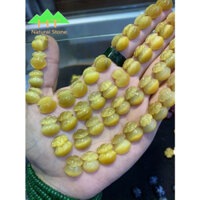 Mặt dây chuyền mặt nhẫn túi tiên đá mắt hô vàng tâm kích thước 1,37cm