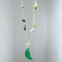 Mặt dây chuyền mặt trăng Ai Cập nguyên bản Vòng cổ dệt kim bằng tay phong cách Bohemian Dây chuyền áo len gốm