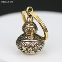 Mặt dây chuyền móc khóa xe hơi bầu phong phú bằng đồng nguyên chất thủ công dành cho nam và nữ bằng đồng thau sáng tạo cổ điển Túi treo đồ trang trí 2502D17