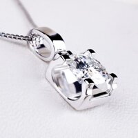 Mặt Dây chuyền moissanite nữ đầu bò vàng trắng mặt dây chuyền Kim Cương 1 Carat màu D khí quyển thời trang đơn giản mô phỏng mẫu nữ