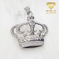 Mặt dây chuyền nam bạc ý 925 xi vàng trắng thiết kế vương miện MN0066 Trang sức Toàn Cầu TCJ