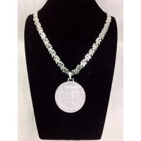 Mặt dây chuyền nam chữ T đính đá bạc ta cao cấp. MS24