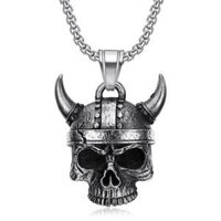 Mặt Dây Chuyền Nam Đầu Bò Viking Thời Trang Mới Bán Chạy Vòng Cổ Dễ Phối Đồ Phong Cách Punk Thường Ngày Cho Nam