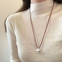 Mặt dây chuyền nấm kim loại Vòng cổ kéo ra Nữ dễ thương