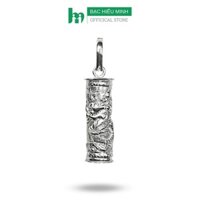 Mặt Dây Chuyền Nam Nữ Bạc Ta Đựng B.ù.a Hình Trụ Khắc Họa Tiết Rồng Bạc Hiểu Minh MDN023T