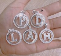 Mặt Dây Chuyền Nam Theo Tên Chữ Cái Full Đá Loại Nhỏ Bạc Hiểu Minh MDN496