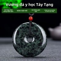 Mặt dây chuyền ngọc bích hình rắn đá tự nhiên Tây Tạng, khóa hòa bình 40mm, phong cách phổ quát, bùa hòa bình cho sức khỏe và bảo vệ, unisex, ưu đãi đặc biệt trong thời gian có hạn