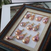 Mặt Dây Chuyền Ngọc Trai Thô Có Sơn Mạ Vàng Size Lớn 20mm - Ngọc Trai Trường Thịnh