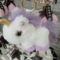 Mặt Dây chuyền ngựa sang trọng dễ thương giả lông chồn Kỳ Lân Túi treo phụ kiện chìa khóa quà sinh nhật