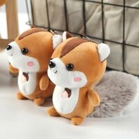 Mặt dây chuyền nhồi bông hình sóc dễ thương, mặt dây chuyền ô tô, đồ chơi cân bằng hình nhồi bông hoạt hình