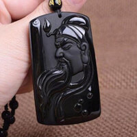 Mặt dây chuyền Obsidian Quan Công Thần Tài Guan Yunchang Guan Yu Mặt dây chuyền