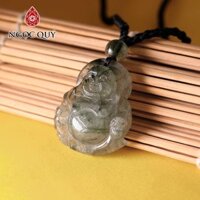 Mặt dây chuyền Phật Di Lặc đá thạch anh tóc xanh - Ngọc Quý