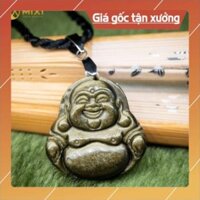 Mặt dây chuyền Phật Di Lặc đá núi lửa rainbow