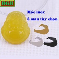 Mặt dây chuyền Phật Di lặc mã não vàng size nhỏ kèm móc inox, mặt dây chuyền Phật cười