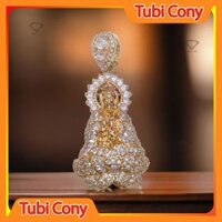 Mặt dây chuyền Phật Quan Âm Bồ Tát Đính CZ M1592 - 163 Tubi Cony trắng sáng lấp lánh sang trọng