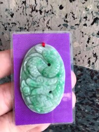 MẶT DÂY CHUYỀN PHONG THỦY MẶT LỚN Ạ ĐÁ CẨM THẠCH TỰ NHIÊN  CAO 41MM NGANG 27MM DẦY 5MM