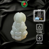 Mặt Dây Chuyền Quan Âm Phong Thuỷ Cho Trẻ Em Ngọc Phỉ Thuý - NGỌC THIÊNG