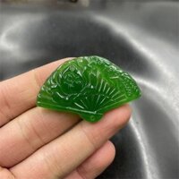 Mặt dây chuyền quạt ngọc bích màu xanh ngọc lục bảo Mặt dây chuyền quạt ngọc bích màu xanh lá cây Mặt dây chuyền ngọc bích 2502F20