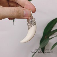 Mặt dây chuyền răng nanh bọc bạc MN002