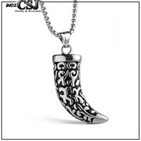 Mặt dây chuyền răng nanh inox nam cực đẹp cá tính md028 Pitaca