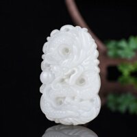 Mặt dây chuyền rồng đá tự nhiên Mặt dây chuyền phong cách Trung Quốc là mặt dây chuyền rồng nam nữ.