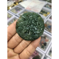 Mặt dây chuyền Rồng phượng Long Phụng sum vầy đá ngọc băng tảo