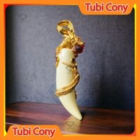 Mặt Dây Chuyền Rồng Quấn Nanh Mỹ Nghệ Giả Ngà - Mang rất ngầu - Dễ phồi đồ M109 - 188 - UADX2