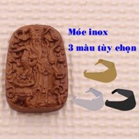 Mặt dây chuyền Thần tài Gỗ Đào kèm dây đeo - Mặt dây chuyền tài lộc, Mặt Gỗ Phong thủy May mắn - Chỉ có mặt - Móc vàng