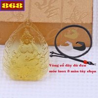 Mặt dây chuyền Thần tài pha lê vàng kèm vòng cổ dây dù + móc inox