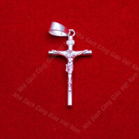 Mặt dây chuyền Thánh giá Chúa Giesu bạc ta TG2 (3x2cm) cho nam nữ - Nhà sách Công Giáo Việt Nam