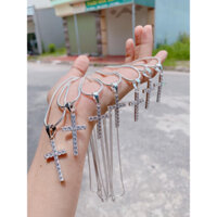 Mặt dây chuyền thánh giá đính đá BẠC TA CAO CẤP