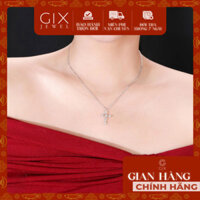 Mặt dây chuyền thánh giá vàng trắng bạc đơn giản nam nữ đeo choker layer đính kim cương Gix Jewel