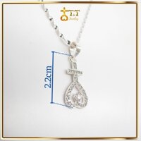 Mặt dây chuyền thiên tâm, dấu thiên tâm trái tim đính pha lê lung linh chất liệu bạc 925 cao cấp T&T Jewelry - MT4