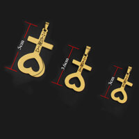 Mặt dây chuyền thiên tâm titan mạ vàng 3 lớp kĩ bên màu, siêu đẹp - Đem lại bình an, may mắn cho người đeo - 3 mm