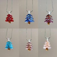 Mặt dây chuyền thủy tinh cây thông Noel nguyên bản Handmade Vòng cổ thép titan phong cách tùy chỉnh