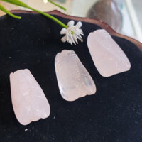 Mặt Dây Chuyền Trang Sức Đeo Cổ Ve Sầu Đá Thạch Anh Hồng, Mặt Ve Sầu Đeo Cổ Phong Thủy May Mắn S6854