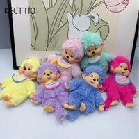 Mặt dây chuyền túi đồ chơi nhồi bông KECTTIO, 15cm hồng Monchichi Thần tượng hạt tình yêu Búp bê sang trọng, Quà tặng móc chìa khóa màu xanh trang trí