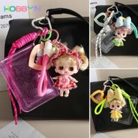 Mặt dây chuyền túi HOBBYIN, với gương Mini Ví đựng tiền xu búp bê hoạt hình, Túi nhựa cầm tay đầy màu sắc quyến rũ