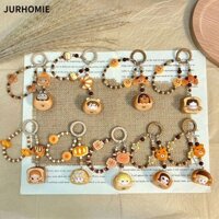 Mặt dây chuyền túi JURHOMIE, Chuỗi bánh mì nướng POPMART Labububupu Móc khóa, Phim hoạt hình dễ thương Pop Bean Vòng chìa khóa xe Quà tặng