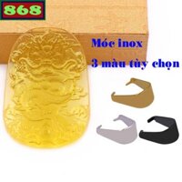 Mặt dây chuyền tượng rồng pha lê vàng kèm móc inox