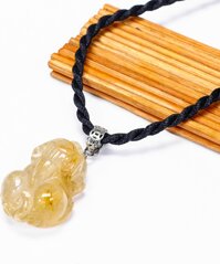 Mặt dây chuyền tỳ hưu tài lộc đá thạch anh tóc vàng mệnh thủy, kim - Ngọc Quý Gemstones - Kiểu 1