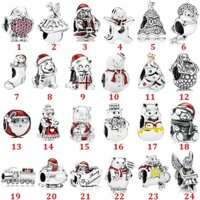 Mặt Dây Chuyền / Vòng Tay / Vớ Giáng Sinh Bằng Bạc Sterling 100% 925 Tự Làm Hình Gấu / Cún / Cây Cối Xinh Xắn