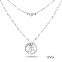 Mặt Dây Danny Jewelry Bạc 925 Xi Rhodium Hình Cây Thông Noel Tròn MD017