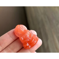 Mặt dây nam hồng thiên nhiên chạm quan âm