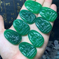 mặt dây Phật Bản Mệnh MN xanh bọc bạc chuẩn.