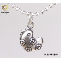 Mặt đeo dây chuyền, lắc tay, lắc chân bạc Ý 925 Huệ Ngân - 12 con giáp - Con Gà - Tuổi Dậu