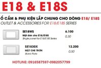 Mặt đơn mã SE18WS và mặt che trơn mã SE1830X hãng LiOA