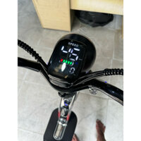 Mặt đồng hồ điện tử 48V xe đạp điện có đèn trước gắn cho xe 133, tay lái có sẵn bát sắt