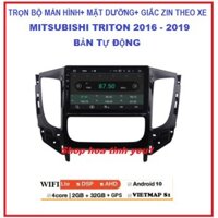 Mặt dưỡng lắp màn hình ANDROID xe Mitsubishi Triton BẢN TỰ ĐỘNG 2016-2019 kèm GIẮC ZIN, đầu dvd androi xe TRITON.
