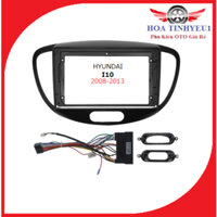 Mặt dưỡng lắp màn hình cho xe Hyundai i10 2008-2013, tặng giắc nguồn zin không đấu chế. Phụ kiện nội thất đồ chơi xe oto